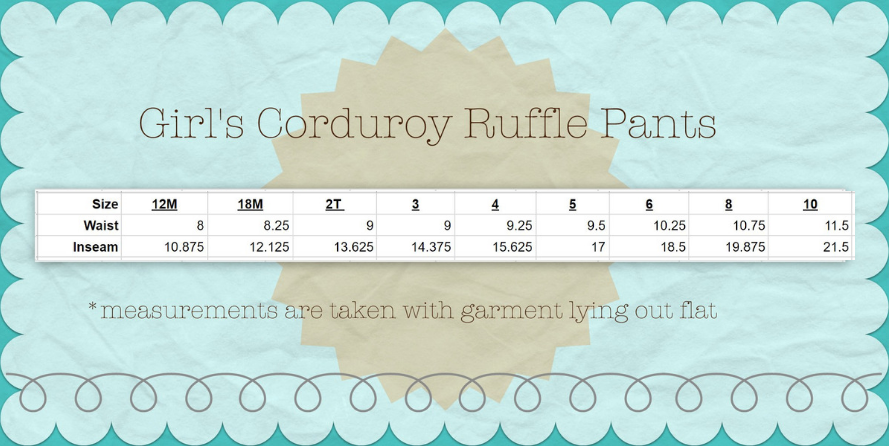 Girl\'s Corduroy Ruffle Pants